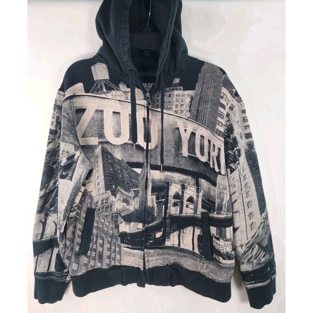 Rare Zoo York Men's XL NY Sketch / Drawing Zip-Up Hoodie **see Photos**